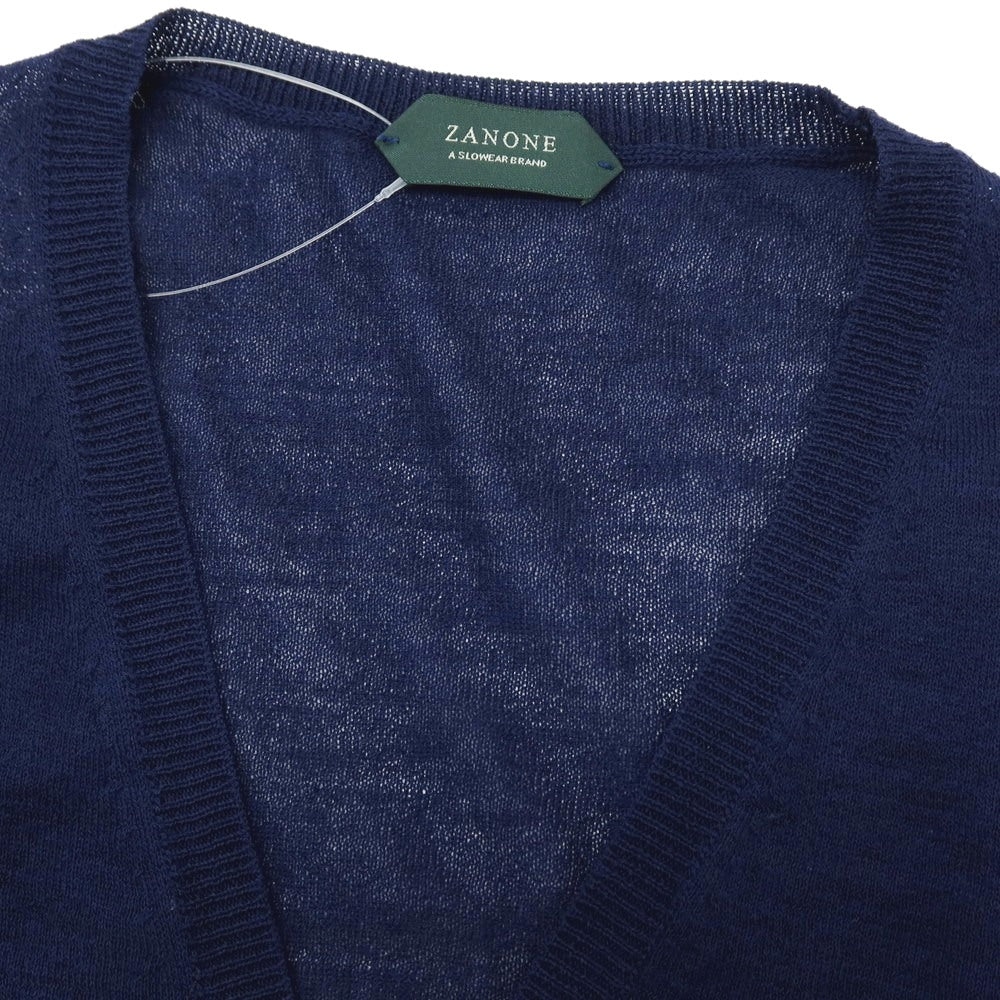 【中古】ザノーネ ZANONE アイスウール カーディガン ライトネイビー【サイズ46】【 状態ランクB 】【 メンズ 】