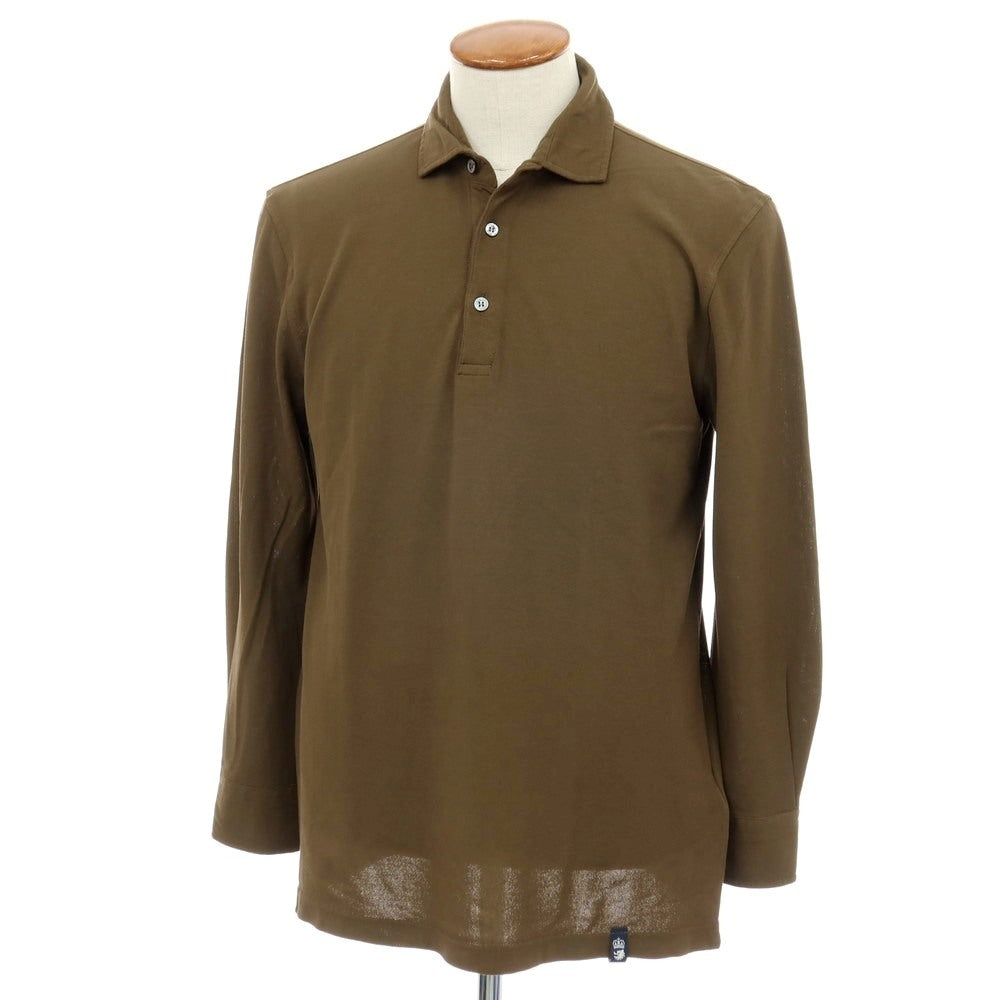 【中古】ドルモア DRUMOHR コットン 長袖ポロシャツ カーキブラウン【サイズM】【 状態ランクB 】【 メンズ 】