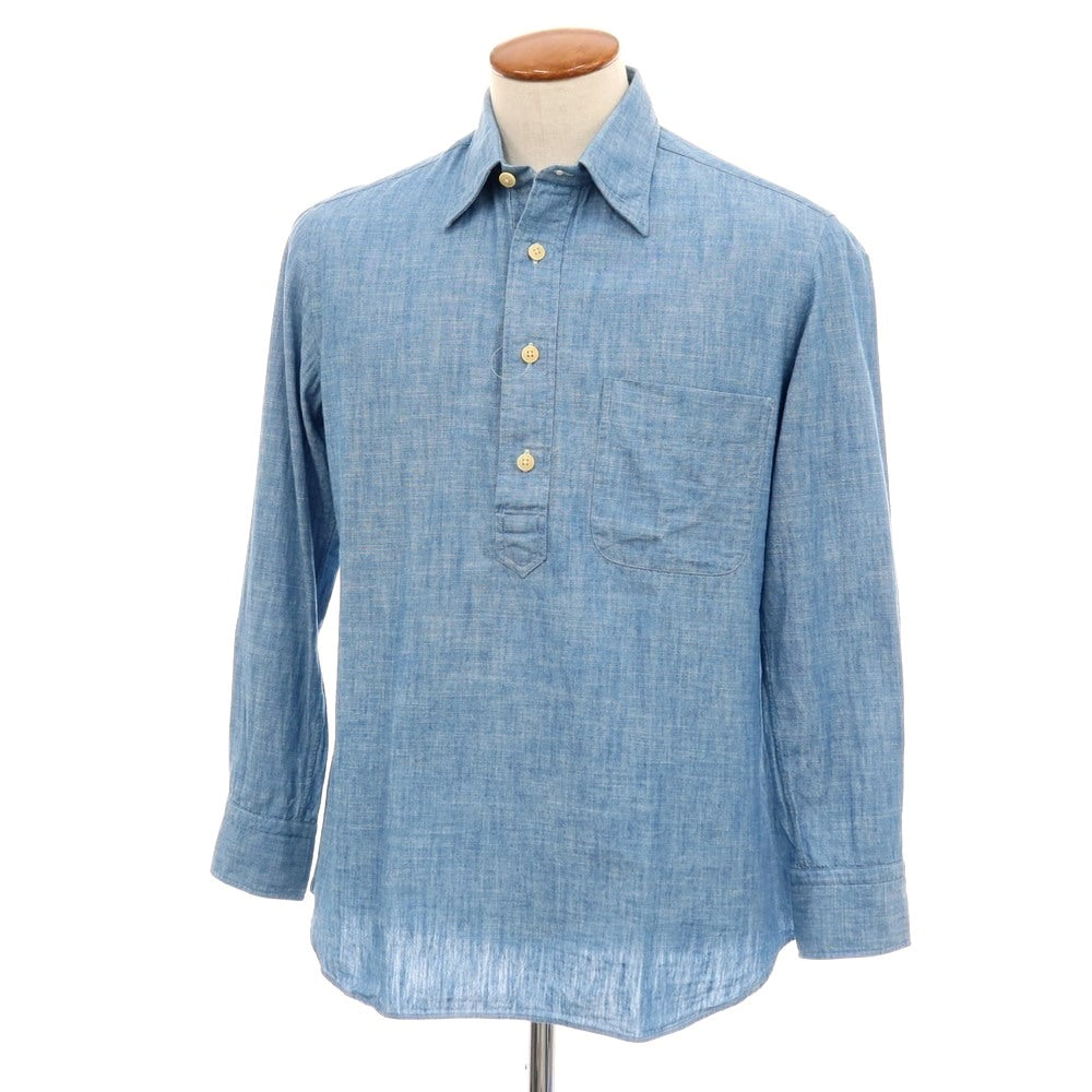 【中古】サルヴァトーレピッコロ Salvatore Piccolo コットン レギュラーカラー プルオーバーシャツ ライトブルー【サイズ40】【 状態ランクC 】【 メンズ 】