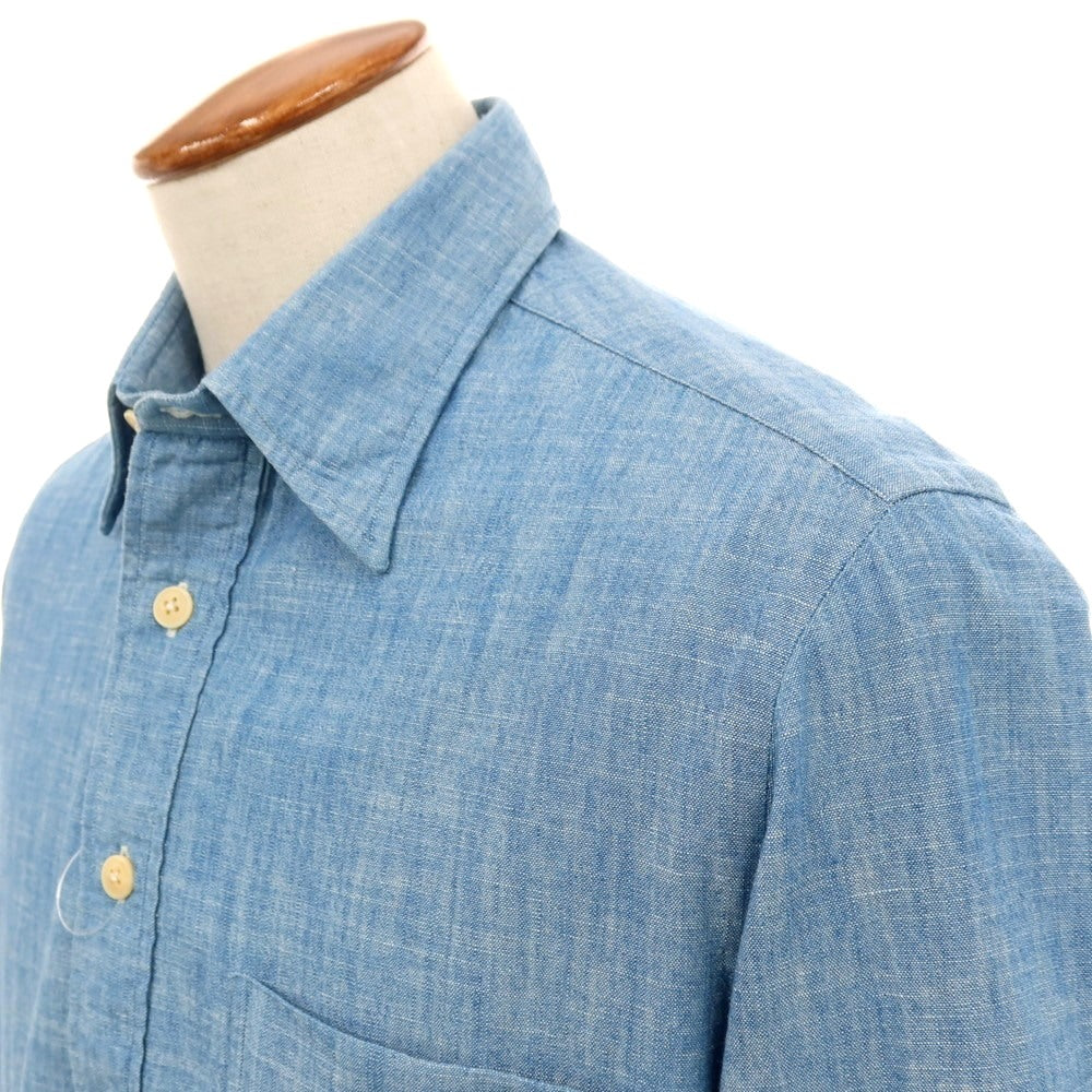 【中古】サルヴァトーレピッコロ Salvatore Piccolo コットン レギュラーカラー プルオーバーシャツ ライトブルー【サイズ40】【 状態ランクC 】【 メンズ 】