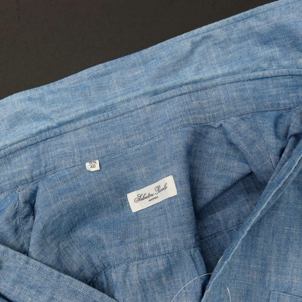 【中古】サルヴァトーレピッコロ Salvatore Piccolo コットン レギュラーカラー プルオーバーシャツ ライトブルー【サイズ40】【 状態ランクC 】【 メンズ 】