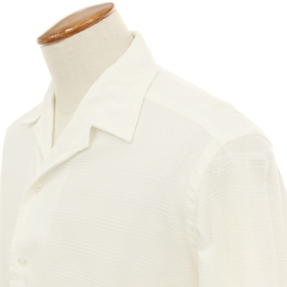 【中古】バグッタ Bagutta コットン オープンカラー カジュアルシャツ ホワイト【サイズM】【 状態ランクC 】【 メンズ 】