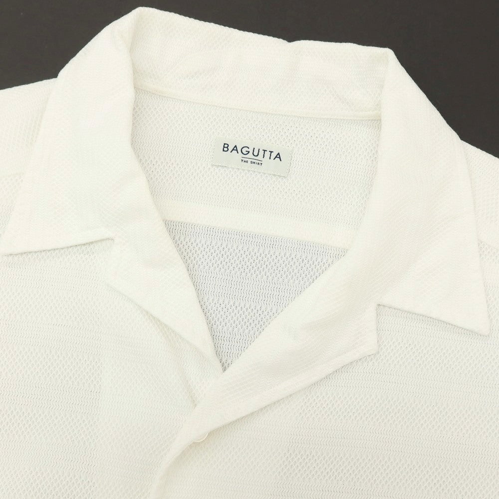 【中古】バグッタ Bagutta コットン オープンカラー カジュアルシャツ ホワイト【サイズM】【 状態ランクC 】【 メンズ 】