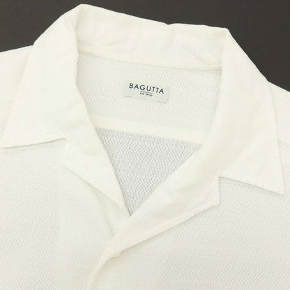【中古】バグッタ Bagutta コットン オープンカラー カジュアルシャツ ホワイト【サイズM】【 状態ランクC 】【 メンズ 】