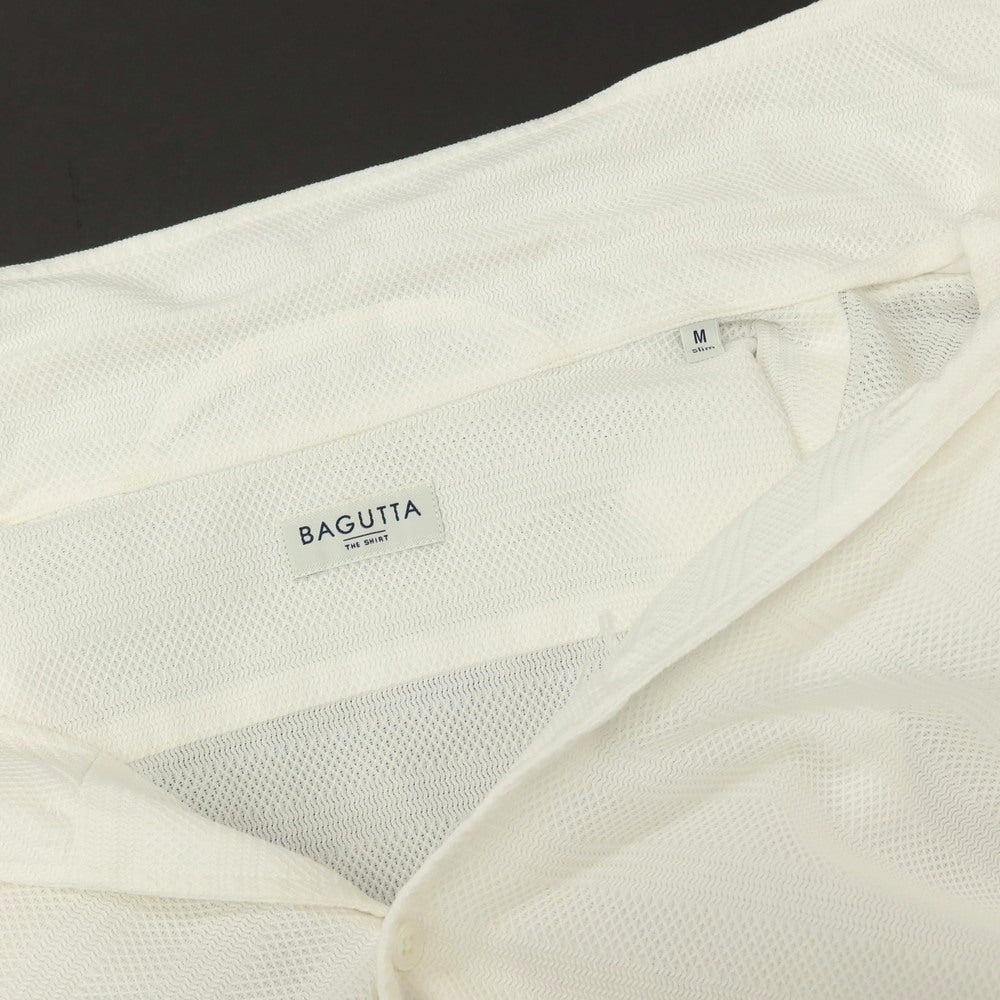 【中古】バグッタ Bagutta コットン オープンカラー カジュアルシャツ ホワイト【サイズM】【 状態ランクC 】【 メンズ 】