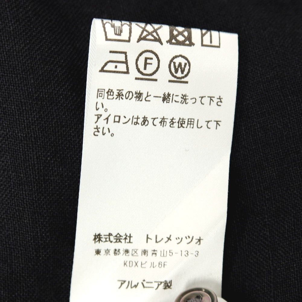 【中古】バグッタ Bagutta リネン オープンカラー カジュアルシャツ ブラック【サイズ42】【 状態ランクB 】【 メンズ 】