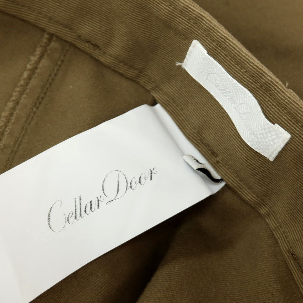 【中古】セラードアー CellarDoor ストレッチ ツイルコットン カジュアルスラックスパンツ カーキ【サイズＭ】【 状態ランクC 】【 メンズ 】