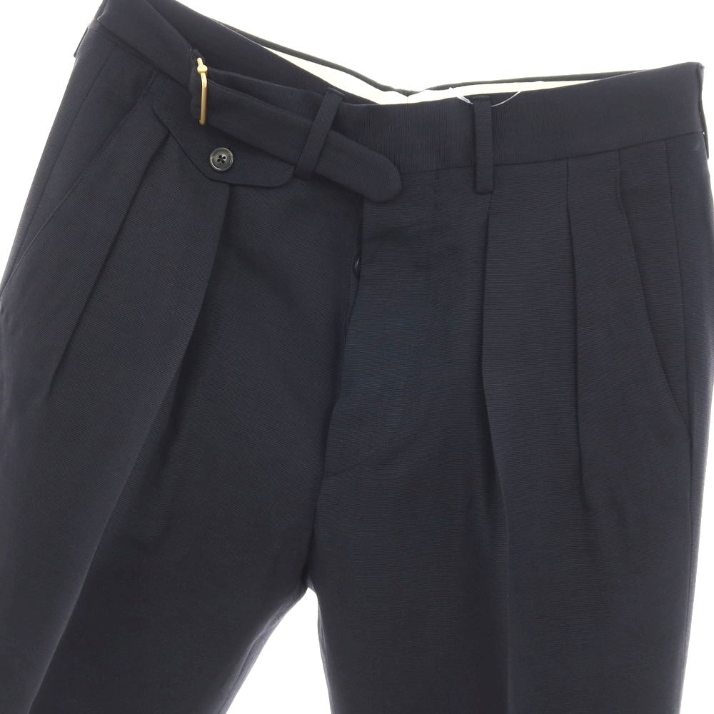 【中古】ラルディーニ LARDINI ウールシルク カジュアルスラックスパンツ ネイビー【サイズ44 REG】【 状態ランクB 】【 メンズ 】