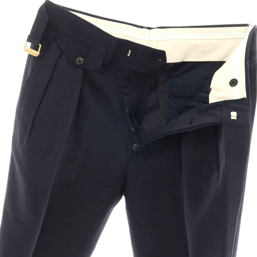 【中古】ラルディーニ LARDINI ウールシルク カジュアルスラックスパンツ ネイビー【サイズ44 REG】【 状態ランクB 】【 メンズ 】