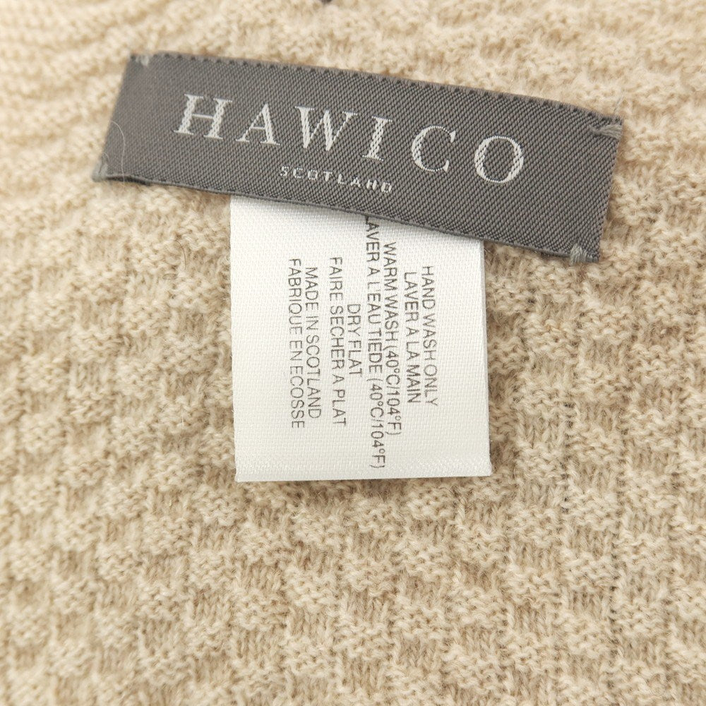 【中古】ホイコ スコットランド HAWICO Scotland カシミヤ ニット マフラー ベージュ【 状態ランクA 】【 ユニセックス 】