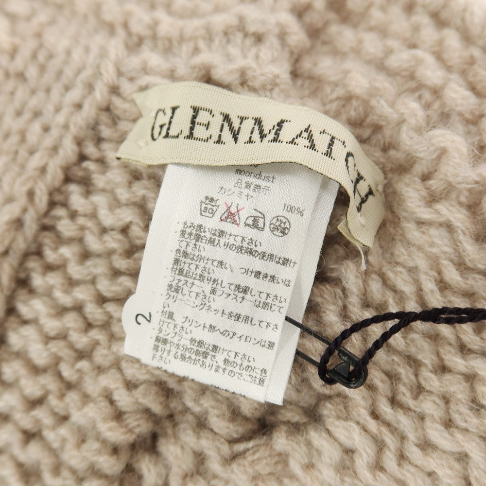 【中古】グレンマッチ GLENMATCH カシミヤ ニット ゲーブル編み マフラー グレージュ【 状態ランクB 】【 ユニセックス 】