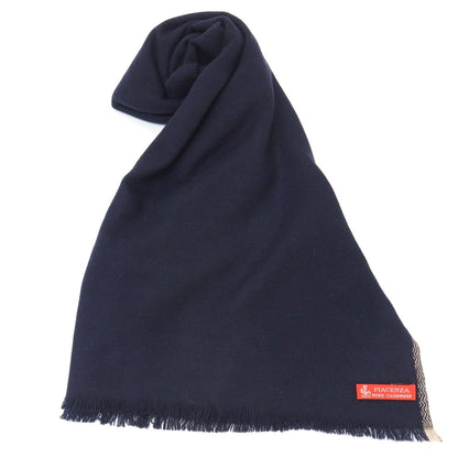 【中古】ピアチェンツァ PIACENZA カシミヤ ストール ネイビーxダークベージュ【 状態ランクB 】【 ユニセックス 】