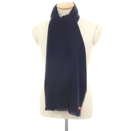 【中古】ピアチェンツァ PIACENZA カシミヤ ストール ネイビーxダークベージュ【 状態ランクB 】【 ユニセックス 】