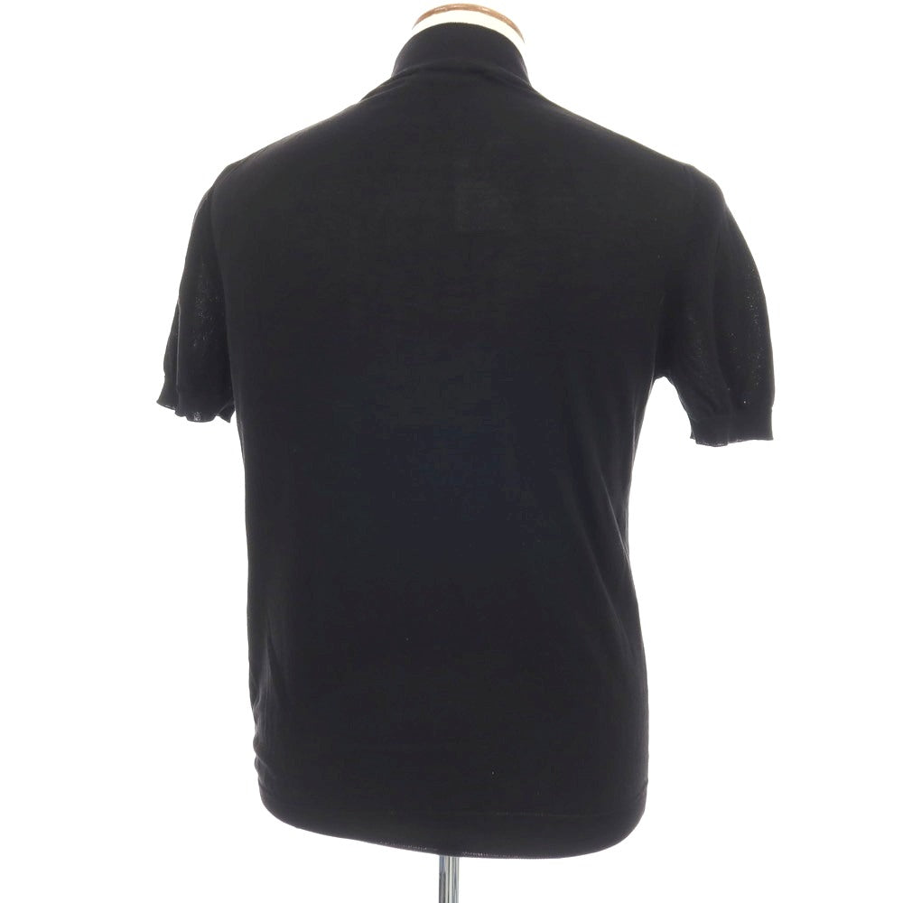【中古】アレッサンドロルッピ Alessandro Luppi ハイゲージ コットン 半袖 プルオーバーニット ブラック【サイズ50】【 状態ランクC 】【 メンズ 】
