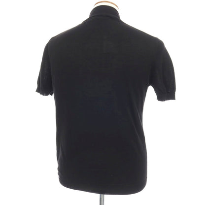 【中古】アレッサンドロルッピ Alessandro Luppi ハイゲージ コットン 半袖 プルオーバーニット ブラック【サイズ50】【 状態ランクC 】【 メンズ 】