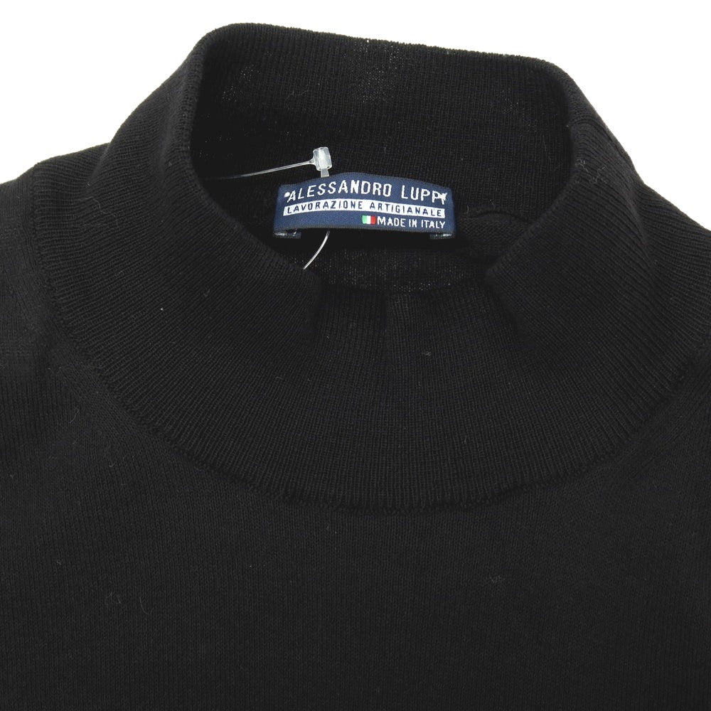 【中古】アレッサンドロルッピ Alessandro Luppi ハイゲージ コットン 半袖 プルオーバーニット ブラック【サイズ50】【 状態ランクC 】【 メンズ 】