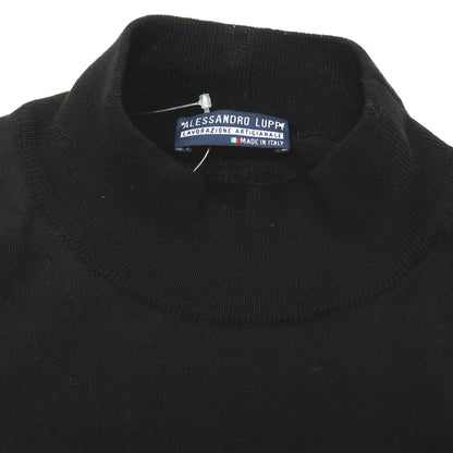 【中古】アレッサンドロルッピ Alessandro Luppi ハイゲージ コットン 半袖 プルオーバーニット ブラック【サイズ50】【 状態ランクC 】【 メンズ 】