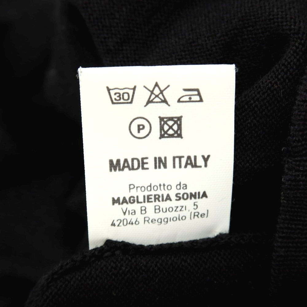 【中古】アレッサンドロルッピ Alessandro Luppi ハイゲージ コットン 半袖 プルオーバーニット ブラック【サイズ50】【 状態ランクC 】【 メンズ 】