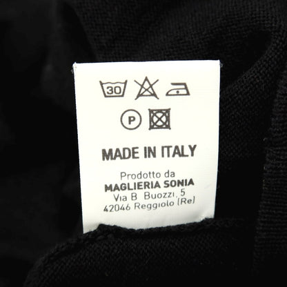 【中古】アレッサンドロルッピ Alessandro Luppi ハイゲージ コットン 半袖 プルオーバーニット ブラック【サイズ50】【 状態ランクC 】【 メンズ 】