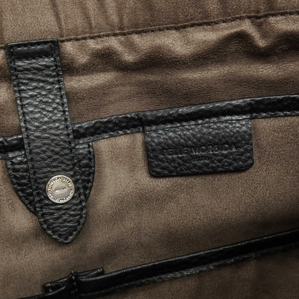 【中古】ペッレモルビダ PELLE MORBIDA レザー トートバッグ ブラック【 状態ランクB 】【 メンズ 】