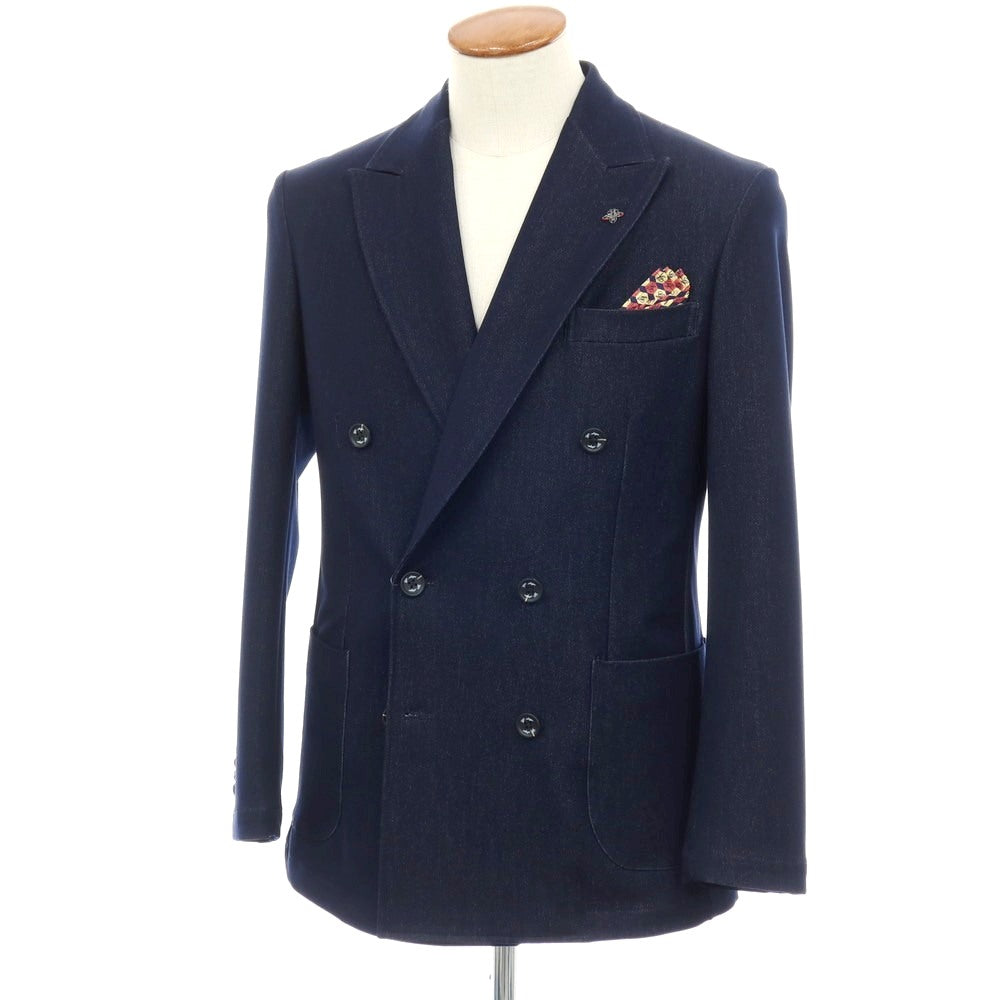 【中古】ジーステージ g-stage ストレッチ ポリエステルレーヨン ダブル6B カジュアルジャケット ネイビー【サイズ46】【 状態ランクA 】【 メンズ 】