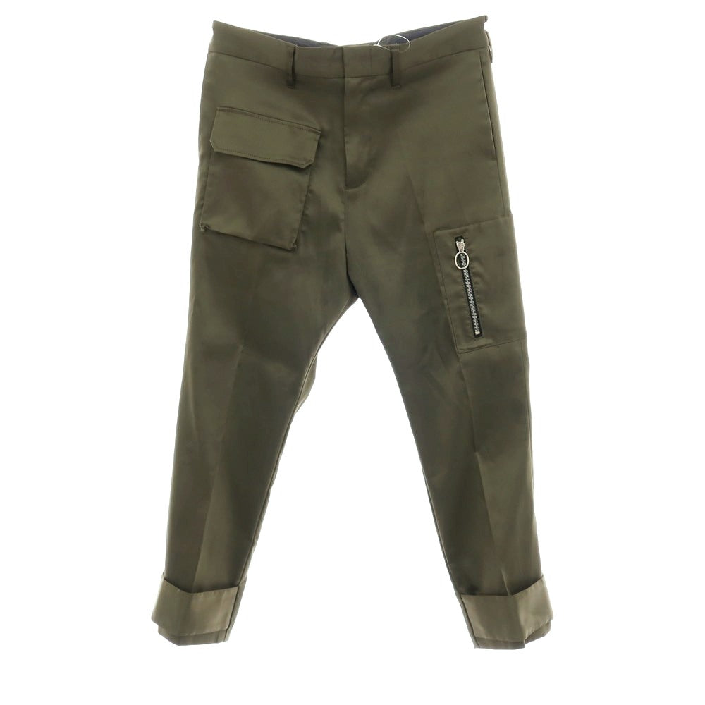 【中古】リベルム LIBERUM ツイルポリエステル カジュアルスラックスパンツ オリーブ【サイズ2】【 状態ランクC 】【 メンズ 】