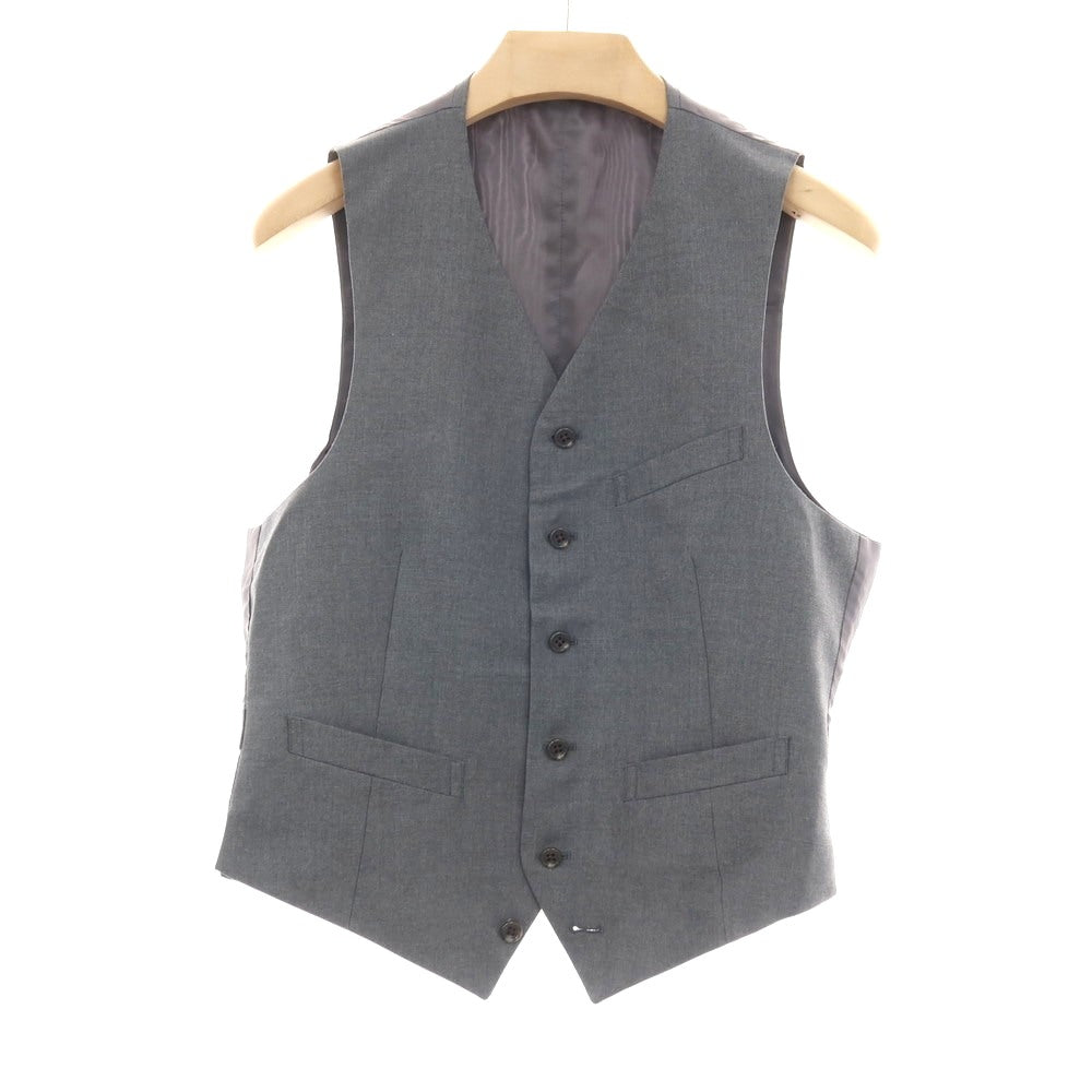 【中古】アザブテーラー azabu tailor スリーピース ウール 3つボタンスーツ グレー【サイズ上50/ジレ50/下88】【 状態ランクC 】【 メンズ 】