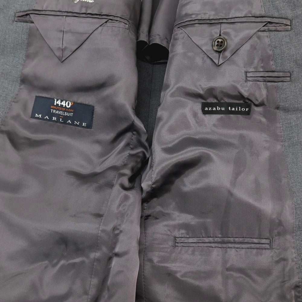 【中古】アザブテーラー azabu tailor スリーピース ウール 3つボタンスーツ グレー【サイズ上50/ジレ50/下88】【 状態ランクC 】【 メンズ 】