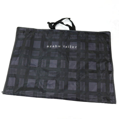 【中古】アザブテーラー azabu tailor スリーピース ウール チェック 3つボタンスーツ ネイビー【サイズ上50/ジレ50/下88】【 状態ランクC 】【 メンズ 】