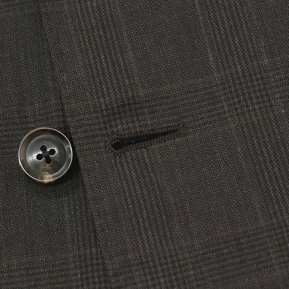 【中古】アザブテーラー azabu tailor ウール チェック ダブルスーツ ダークブラウン【サイズ上50/下85】【 状態ランクC 】【 メンズ 】[APD]