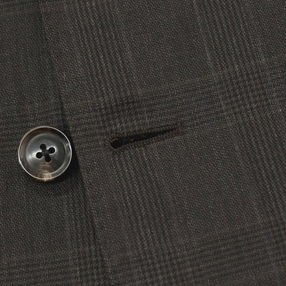 【中古】アザブテーラー azabu tailor ウール チェック ダブルスーツ ダークブラウン【サイズ上50/下85】【 状態ランクC 】【 メンズ 】