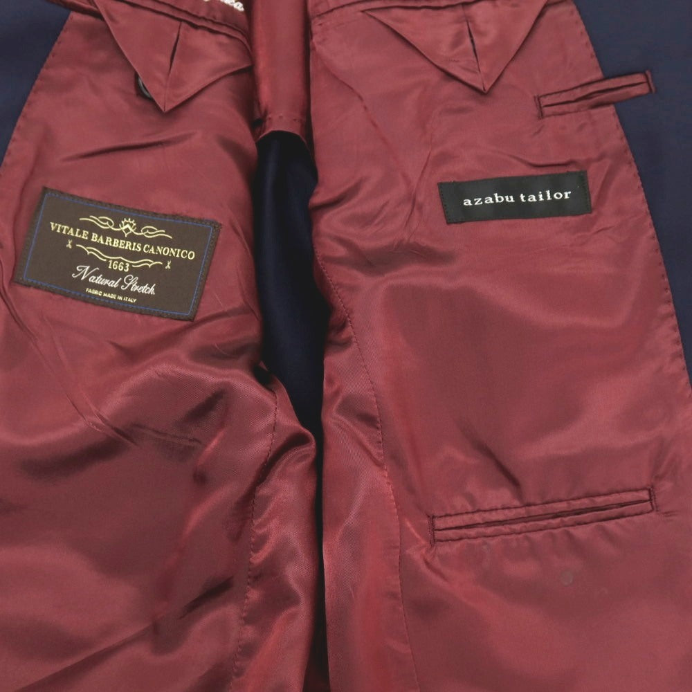 【中古】アザブテーラー azabu tailor ウール 3B テーラードジャケット ネイビー【サイズ50】【 状態ランクB 】【 メンズ 】