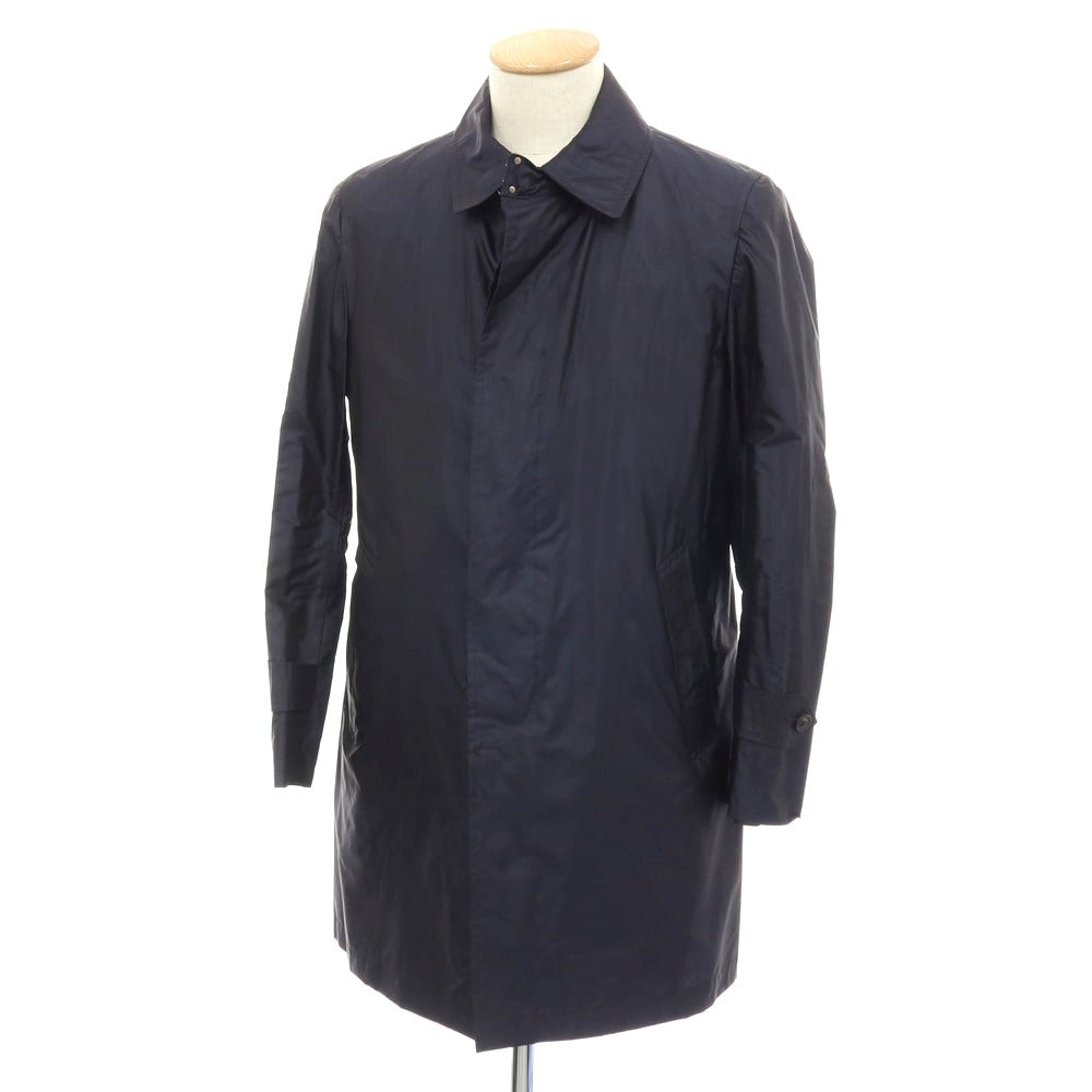 【中古】テツヤ カンダ TETSUYA KANDA シルク ステンカラーコート ネイビー【サイズ44】【 状態ランクB 】【 メンズ 】[BPD]
