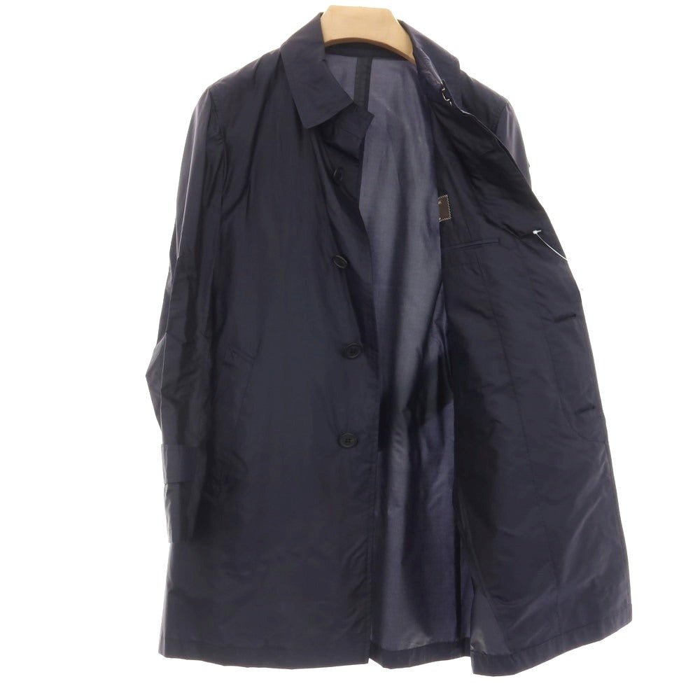 【中古】テツヤ カンダ TETSUYA KANDA シルク ステンカラーコート ネイビー【サイズ44】【 状態ランクB 】【 メンズ 】