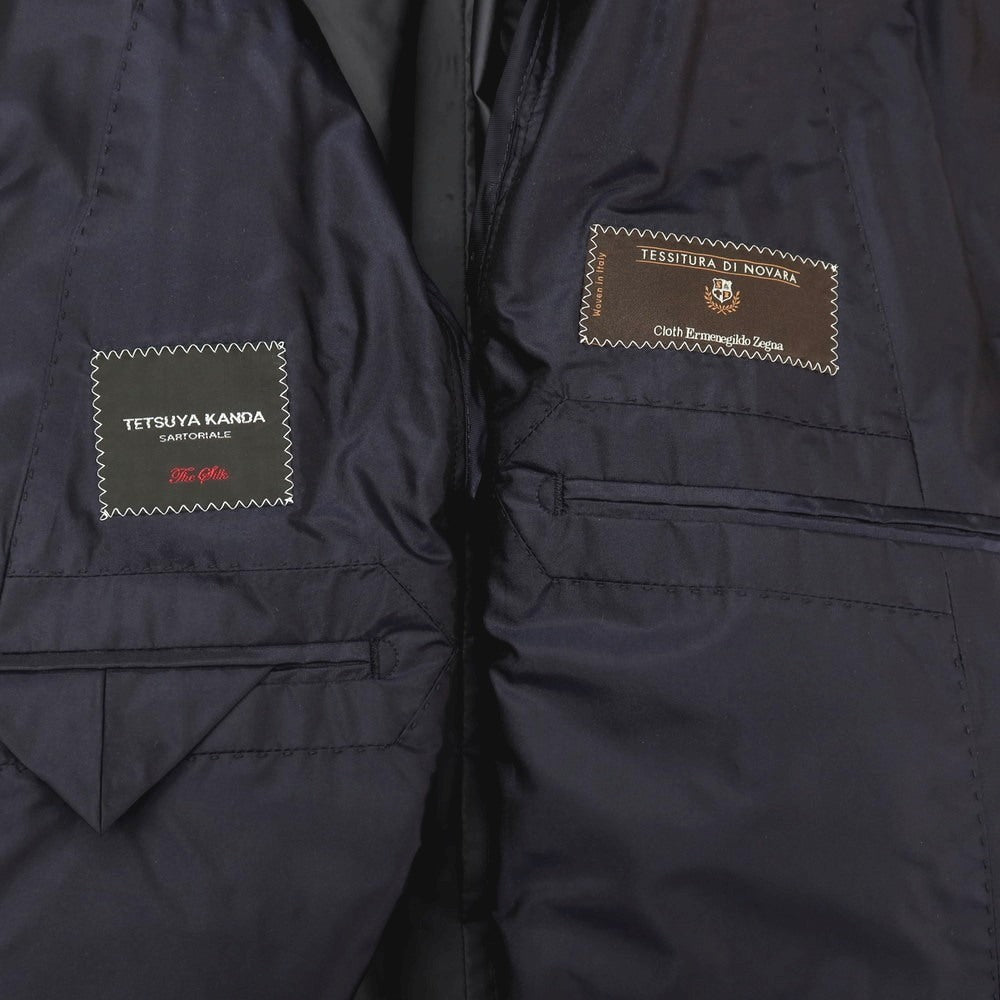 【中古】テツヤ カンダ TETSUYA KANDA シルク ステンカラーコート ネイビー【サイズ44】【 状態ランクB 】【 メンズ 】