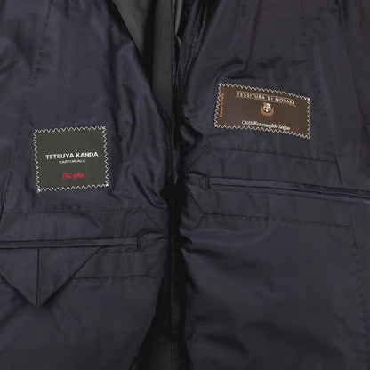 【中古】テツヤ カンダ TETSUYA KANDA シルク ステンカラーコート ネイビー【サイズ44】【 状態ランクB 】【 メンズ 】