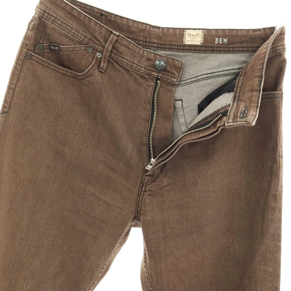 【SALE30%OFF/返品不可】【中古】ヤヌーク YANUK BEN ストレッチ コットン デニムパンツ ジーンズ ブラウン【 サイズ34 】【 状態ランクB 】【 メンズ 】