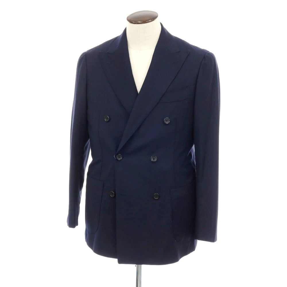 【中古】ブリッラ ペル イル グスト Brilla per il gusto ウール ダブル6B テーラードジャケット ネイビー【サイズ50】【 状態ランクB 】【 メンズ 】