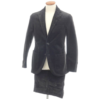 【中古】ユナイテッドアローズ UNITED ARROWS ストレッチ コットン 中太畝 コーデュロイ 2つボタンスーツ セットアップ チャコールグレー系【サイズ46】【 状態ランクB 】【 メンズ 】