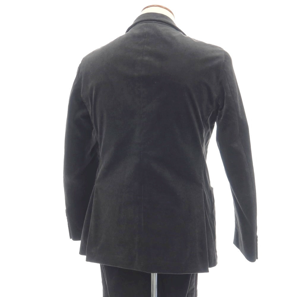 【中古】ユナイテッドアローズ UNITED ARROWS ストレッチ コットン 中太畝 コーデュロイ 2つボタンスーツ セットアップ チャコールグレー系【サイズ46】【 状態ランクB 】【 メンズ 】