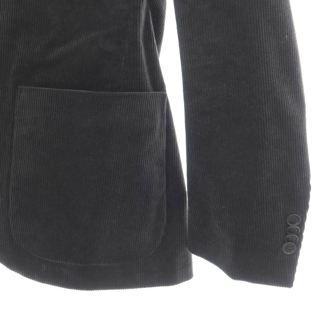 【中古】ユナイテッドアローズ UNITED ARROWS ストレッチ コットン 中太畝 コーデュロイ 2つボタンスーツ セットアップ チャコールグレー系【サイズ46】【 状態ランクB 】【 メンズ 】