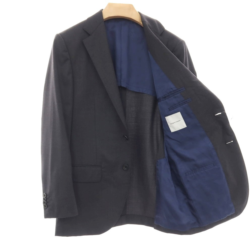 【中古】カシヤマ ザ スマートテーラー KASHIYAMA the Smart Tailor ウール 2つボタンスーツ グレー【サイズ表記なし（M位）】【 状態ランクC 】【 メンズ 】