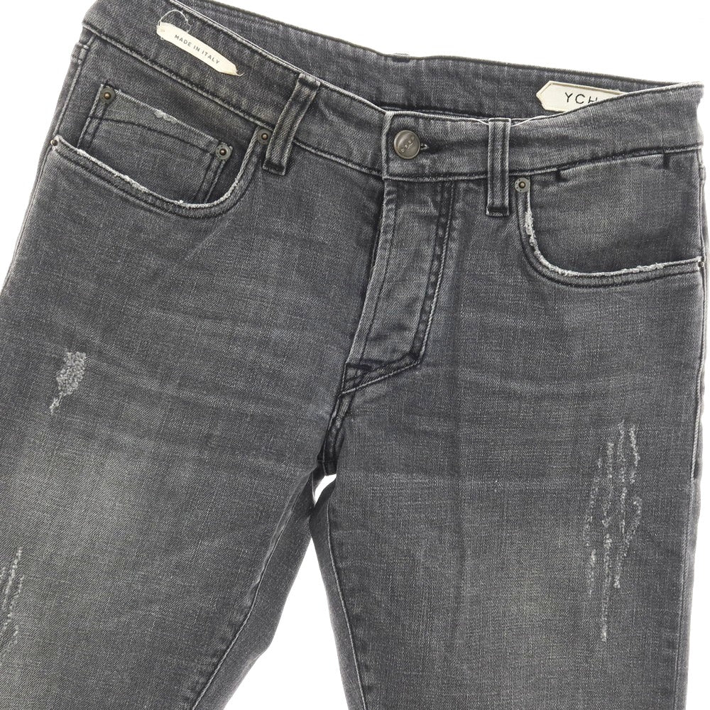 【SALE10%OFF/返品不可】【中古】イカイ YCHAI YPU001 ダメージ加工 ストレッチ コットン デニムパンツ ジーンズ グレーブラック【 サイズ32 】【 状態ランクB 】【 メンズ 】