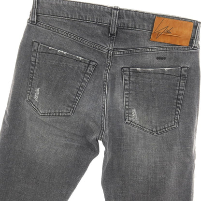 【SALE10%OFF/返品不可】【中古】イカイ YCHAI YPU001 ダメージ加工 ストレッチ コットン デニムパンツ ジーンズ グレーブラック【 サイズ32 】【 状態ランクB 】【 メンズ 】