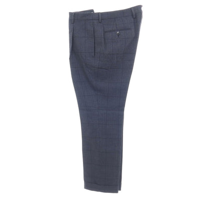 【中古】スティレ ラティーノ STILE LATINO ウール ウィンドウペーンチェック 3つボタンスーツ ライトネイビーxブラック【サイズ48】【 状態ランクB 】【 メンズ 】