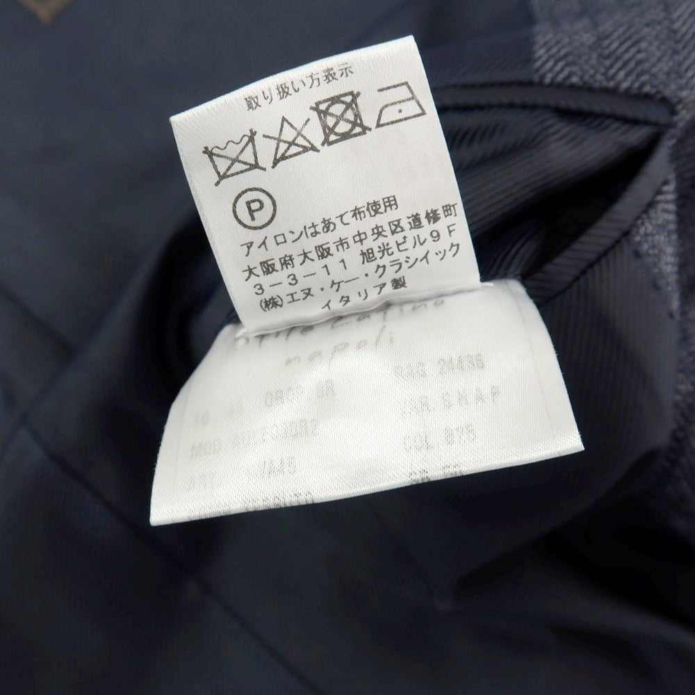 【中古】スティレ ラティーノ STILE LATINO ウール ウィンドウペーンチェック 3つボタンスーツ ライトネイビーxブラック【サイズ48】【 状態ランクB 】【 メンズ 】