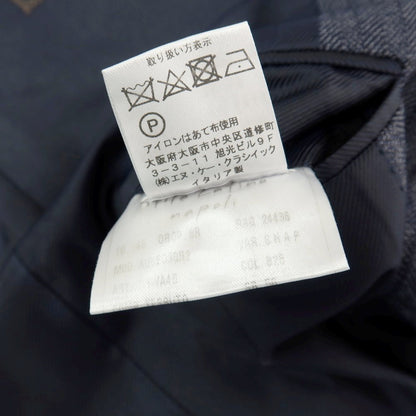 【中古】スティレ ラティーノ STILE LATINO ウール ウィンドウペーンチェック 3つボタンスーツ ライトネイビーxブラック【サイズ48】【 状態ランクB 】【 メンズ 】