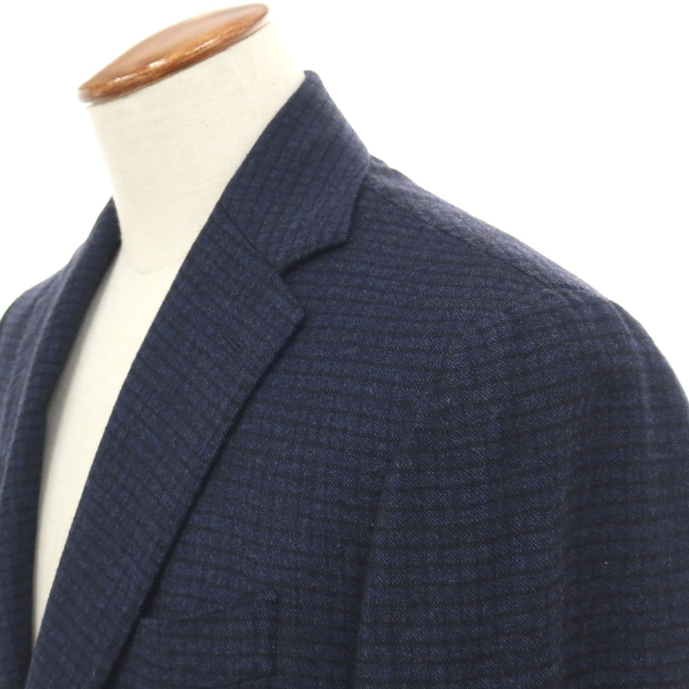 【中古】スティレ ラティーノ STILE LATINO ウール チェック 3つボタンスーツ ネイビーxブラック【サイズ上48/下(表記なし)XL位】【 状態ランクB 】【 メンズ 】