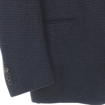 【中古】スティレ ラティーノ STILE LATINO ウール チェック 3つボタンスーツ ネイビーxブラック【サイズ上48/下(表記なし)XL位】【 状態ランクB 】【 メンズ 】