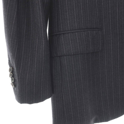 【中古】ベルベスト Belvest ISETAN MEN’S別注 ウール ストライプ 3つボタンスーツ ダークグレーxパープル【サイズ48】【 状態ランクB 】【 メンズ 】